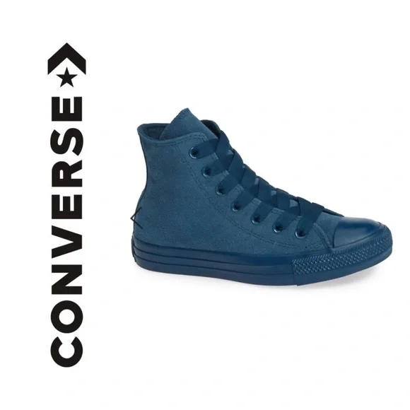 NEW! 💙 | Converse Chuck Taylor All-Stars, Suede Mono-Color High Tops - Picture 1 of 6
